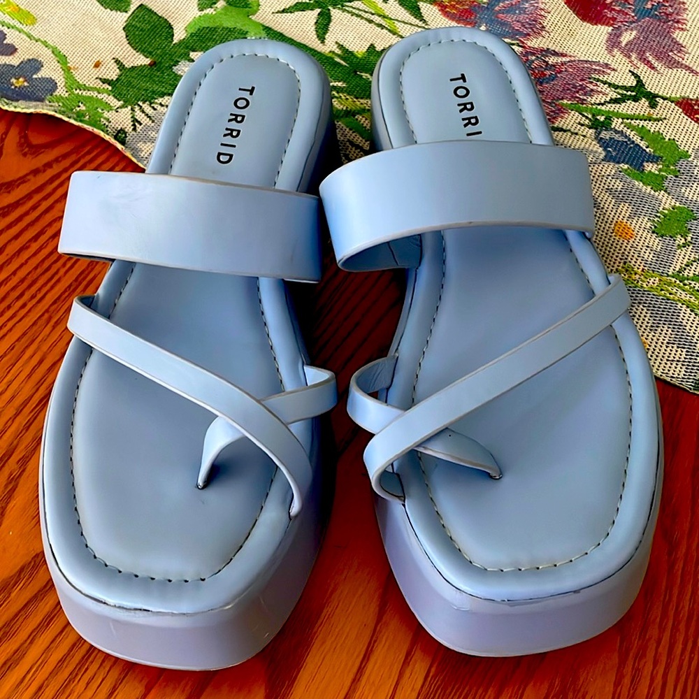 Sky blue sandals Torrid size 8W